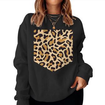 Leopard Print Pocket Lover Cheetah Donna Pocket Mother Day Women Sweatshirt - Novitaregali