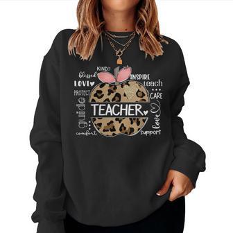 Leopard Teacher Appreciation Women Sweatshirt - Thegiftio UK
