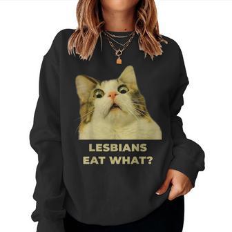 Lesbians Eat What Cat Lgbt Pride For Women Women Sweatshirt - Thegiftio UK