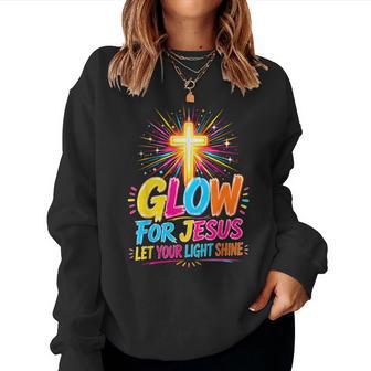 Let Your Light Shine For Jesus Christian Faith Cross Bright Women Sweatshirt | Seseable UK