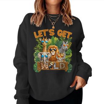 Let's Get Wild Zoo Animal Wildlife Safari Birthday Women Women Sweatshirt - Thegiftio UK