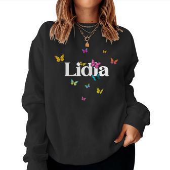 Lidia Bellissimo Nome Di Ragazza Con Farfalle Colorate Women Sweatshirt - Novitaregali