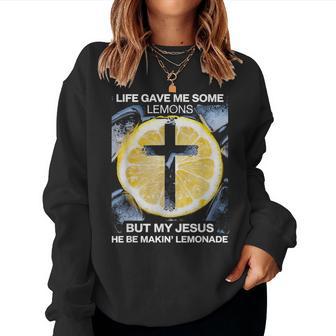 Life Gave Me Some Lemons Jesus Christian Cross Bible Women Sweatshirt - Thegiftio UK