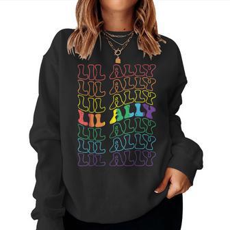Lil Ally Rainbow Gay Flag Retro Lgbtq Pride Boys Girls Kids Women Sweatshirt - Thegiftio UK