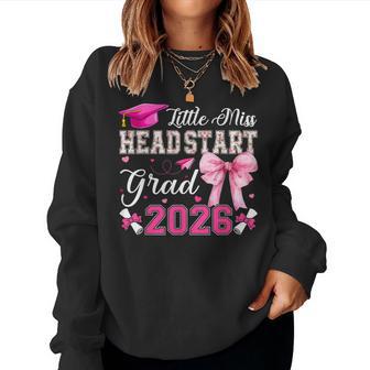 Little Miss Head Start Grad 2026 Coquette Bow Graduation Women Sweatshirt - Thegiftio UK