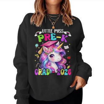 Little Miss Pre-K Grad 2026 Graduate Unicorn Kids Girl Prek Women Sweatshirt - Thegiftio UK