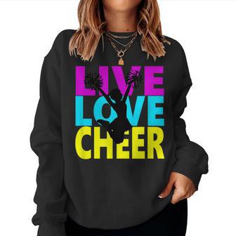 Live Love Cheer Ragazze Donne Idea Regalo Cheerleader Women Sweatshirt - Novitaregali