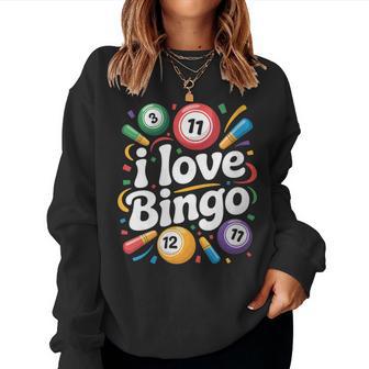 I Love Bingo Colorful Balls Women Sweatshirt - Thegiftio UK