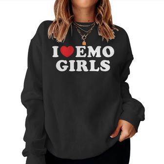 I Love Emo Girls I Heart Emo Girls Women Sweatshirt - Thegiftio UK