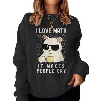 I Love Math Mathematics Amoureux Des Chats Garçons Filles Hommes S Sweat-shirt pour femme - Cadeauxyz