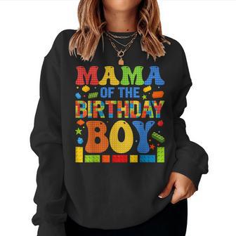 Mama Of The Birthday Boy Building Block Birthday Party Women Sweatshirt - Thegiftio UK