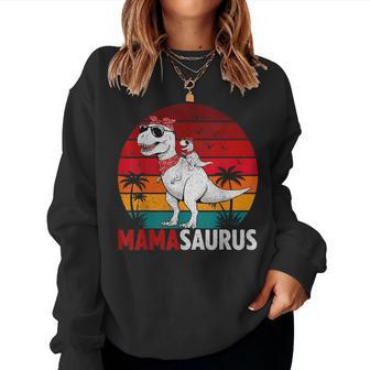 Mama Saurus T Rex Dad Dinosaur Birthday Family Matching Women Sweatshirt - Thegiftio