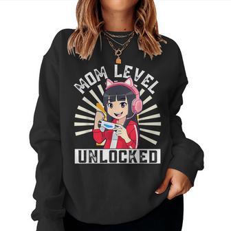 Mamma Livellobloccato Gamer Gravidanza Anime Festa Della Mamma Amante Women Sweatshirt - Novitaregali