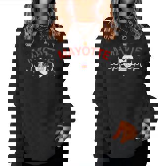 Mayotte 976 Belle Idee Cadeau Drapeau Coeur Sweat-shirt pour femme - Cadeauxyz