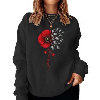 Memorial Day Never Forgotten Red Poppy Flower Veteran Womens Women Sweatshirt - Thegiftio UK