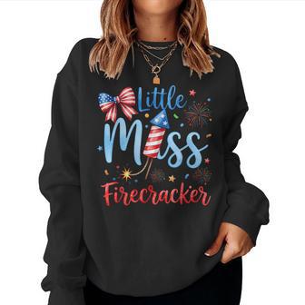 Miss Firecracker 4Th July America Patriot Toddler Girl Kids Women Sweatshirt - Thegiftio UK