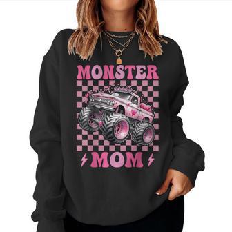 Monster Truck Mom Family Matching Monster Trucks Birthday Women Sweatshirt - Thegiftio UK