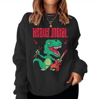 Motif Dinosaure Amusant En Métal Lourd Pour Hommes S Et Enfants Sweat-shirt pour femme - Cadeauxyz