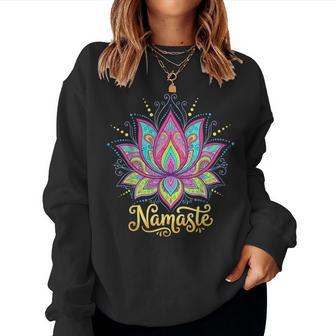Namaste Yoga Lotus Flower Meditaton Zen Bohemian Women Sweatshirt | Seseable UK