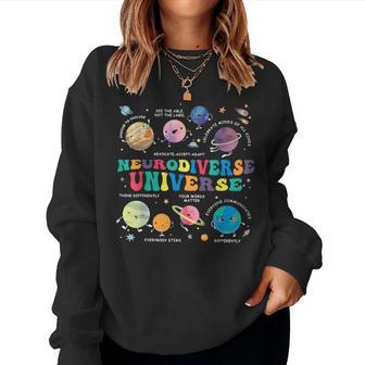 Neurodiverse Universe Space Planet Autism Awareness Teacher Women Sweatshirt - Monsterry