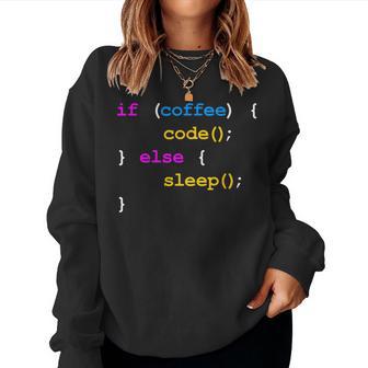No Coffee No Code Itエンジニア プログラマー おもしろ レディーススウェットシャツ - Kawaiitshirt