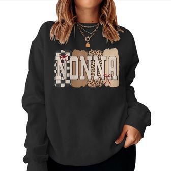 Nonna Leopard Print Checkered Collage Italian Grandma Women Sweatshirt - Thegiftio UK