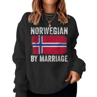 Norwegian By Marriage Norway Flag Husband Wife Women Sweatshirt | Seseable UK