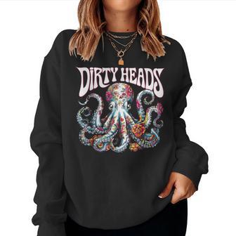 Octopus Lover Floral Octopus Ocean Sea Animal Dirty Heads Women Sweatshirt - Monsterry
