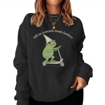 Off To Commit Mom Foolery Mama Frog Mother's Day Mom Life Women Sweatshirt - Thegiftio UK