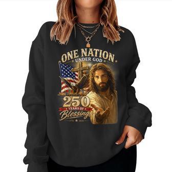 One Nation Under God 250 Years Christian 250Th Anniversary Women Sweatshirt - Thegiftio UK
