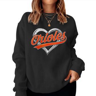 Oriole Name Retro Heart For Boy Girl Kids Women Sweatshirt - Thegiftio UK