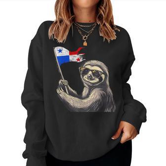 Panamanian Flag Sloth Panama Roots Panama Pride Panama Women Sweatshirt - Thegiftio UK