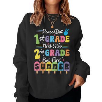Peace We Out 1St Grade Summer Graduation First Graders Grad Women Sweatshirt - Thegiftio UK