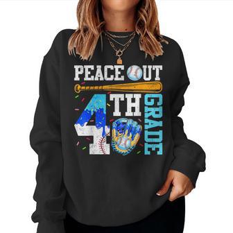 Peace Out 4 Grade Fourth Baseball Graduation Last Day Boy Women Sweatshirt - Thegiftio UK