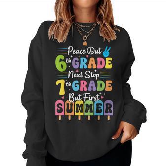 Peace We Out 6Th Grade Summer Graduation Sixth Graders Grad Women Sweatshirt - Thegiftio UK