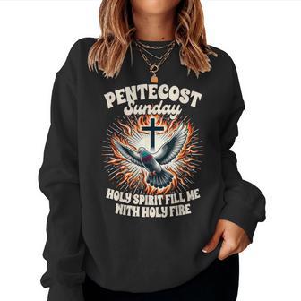 Pentecost Sunday Christian Jesus God Lover Holy Spirit Women Sweatshirt - Thegiftio UK