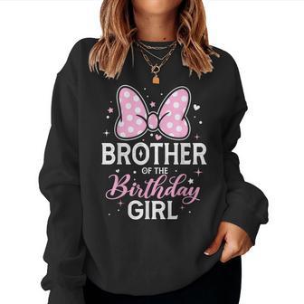 Pink Bow Family Matching Brother Of The Birthday Girl Women Sweatshirt - Thegiftio UK