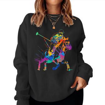 Polo Player Horse Sport Ride Riding Equestrian Sport Fan Women Sweatshirt - Thegiftio