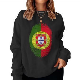 Portogallo Bandiera Impronte Digitali Orgoglioso Portoghese Uomini Donne Bambini Women Sweatshirt - Novitaregali