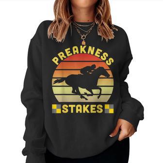 Preakness Stakes Retro Horse Racing Kids Jockey Women Sweatshirt - Thegiftio UK