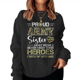 Proud Army Sister Camou Soldier Family I Raised Mine Match Women Sweatshirt - Thegiftio UK