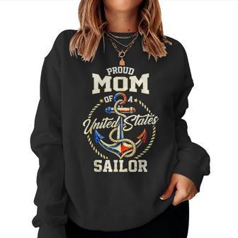 Proud Mom Of A Sailor Us Veteran Family Matching Women Sweatshirt | Seseable UK