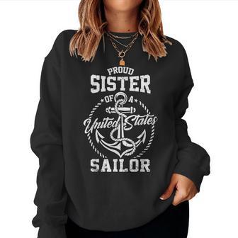 Proud Sister Of A Sailor Us Veteran Family Matching Women Sweatshirt - Thegiftio UK