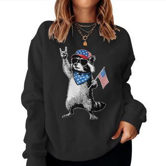 Raccoon 4Th Of July Flag Raccoon Lovers Kids Women Sweatshirt - Monsterry