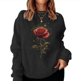 Red Rose Flower Botanist Garden Flower Red Rose Women Sweatshirt - Thegiftio UK