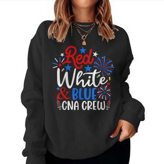 Red White And Blue Cna Crew 4Th Of July Nurse Women Sweatshirt - Monsterry