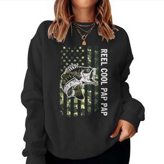 Reel Cool Pap Pap Camouflage American Flag Fathers Day Men Women Sweatshirt - Thegiftio UK