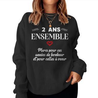 Rencontre Amour Anniversaire Couple 2 Ans Mignon Sweat-shirt pour femme - Cadeauxyz