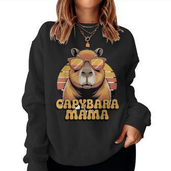 Retro Capybara Mamaintageunset Gafas Deol Gráfico Sudadera Mujer - Regaloses