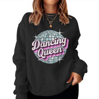 Retro Dancing Queen Discokugel Sweatshirt Frauen - Seseable